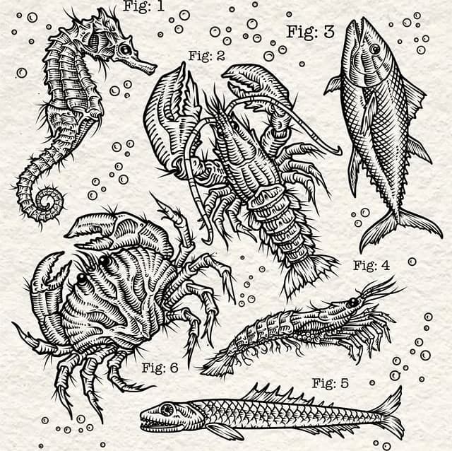Cabinet marin, planche de flash gravée à l’encre noire sur papier